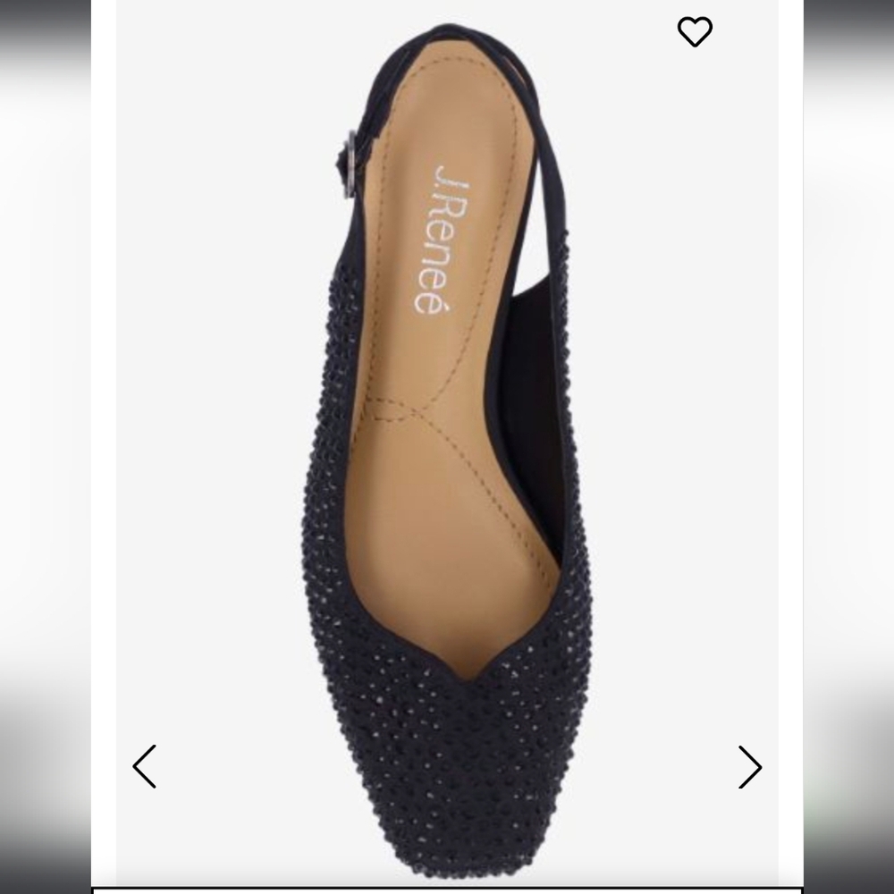 J.Renee Black Embellished Slingback Heels - Picture 3 of 12